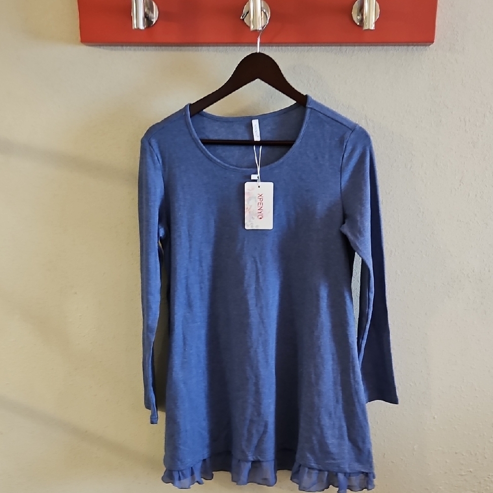 Blue Long Sleeve Women's Top